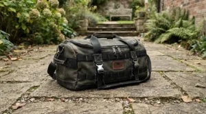Heavy-duty massage table carrying case featuring sturdy caster attachments and reinforced handles